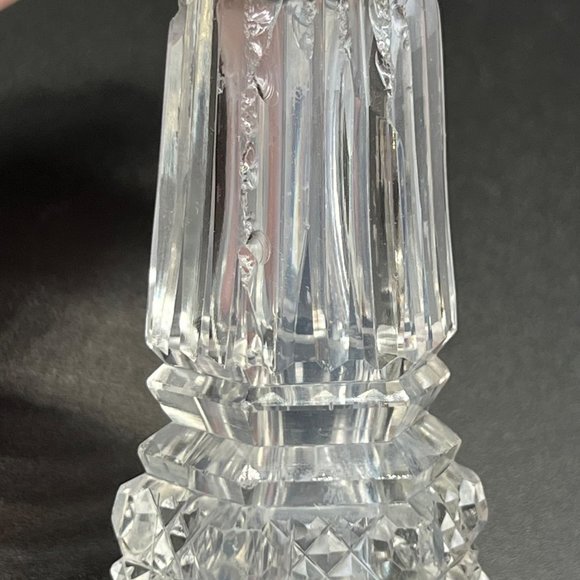 Cut Glass Salt & Pepper Shaker Pewter Toppers - Picture 7 of 14